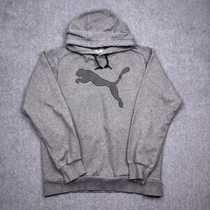 puma hoodie gray long sleeve sweatshirt mens medium